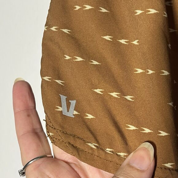 Vuori Clementine Shorts Size Small Brown Arrow Pattern Bikini Brief Mesh Lining - Picture 5 of 9